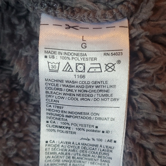 Old Navy gray sherpa pullover size Large *cozy warm* - Picture 7 of 8